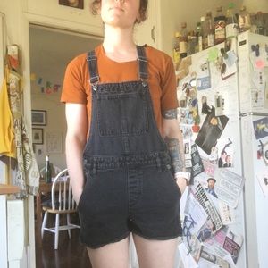 Madewell Adirondack Black Short Overalls